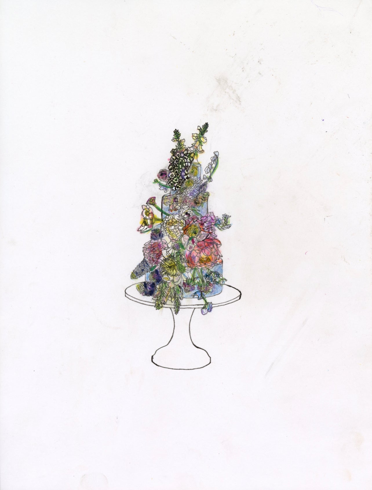 Rachel Sugar Flower Wedding Cake (Unframed)